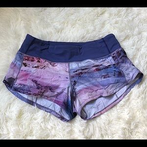 Lululemon Speed Up Short *2.5" Sunrise Silhouette Multi / Gatsby Blue